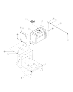 Tank Assembly Diagram and Parts List for G1548 55AE232S150-WAM Cub Cadet Lawn Mower